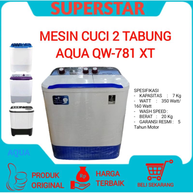 Mesin Cuci Aqua QW-781 XT mesin cuci 2 tabung aqua