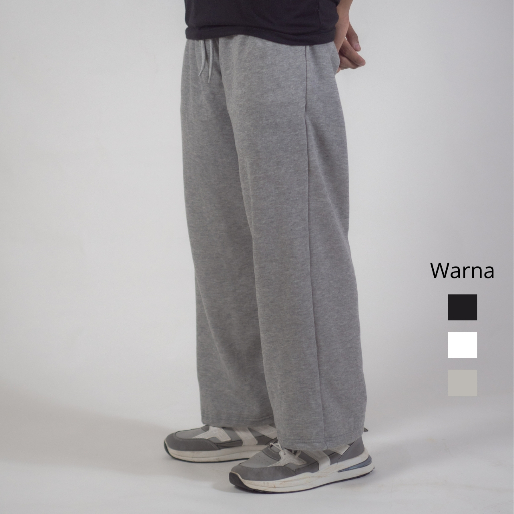 Sudjoe Celana Loose Training  Oversized Longgar Pria Bahan Fleece