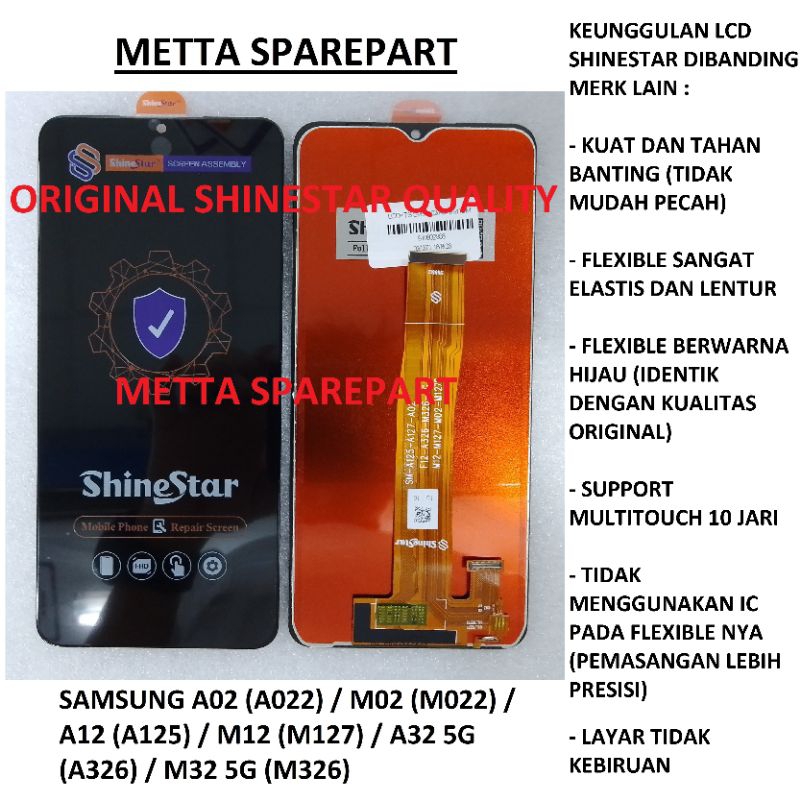 Original ShineStar Quality LCD Touchscreen Samsung A02 / A12 / M02 / M12 / A32 5G / M32 5G