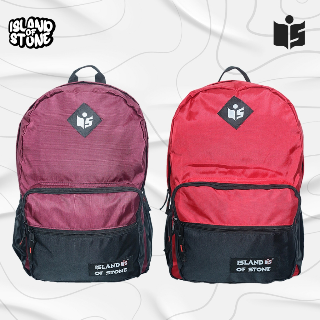 Tas Ransel Backpack Basic Nylon 2 Warna - Island Of Stone