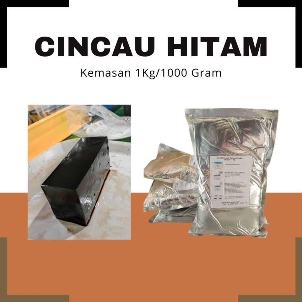 

Cincau Hitam Powder Kemasan Alumunium 1kg/1000 gram Kemasan 1Kg