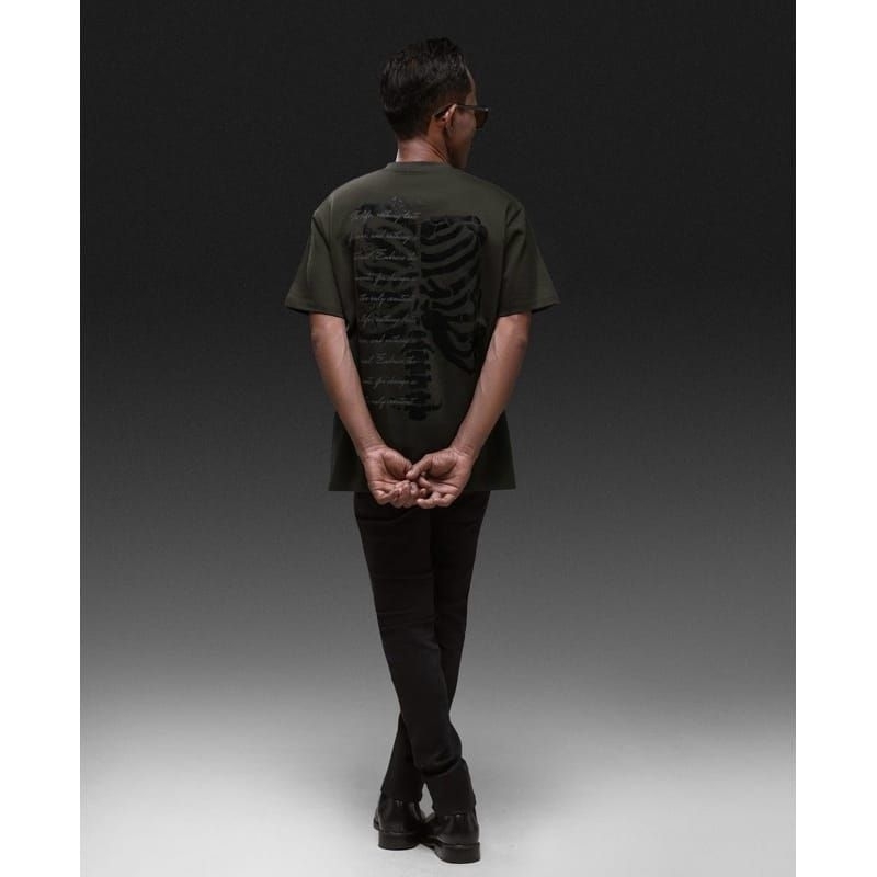 Rucas Fallen Angel Wings Skeleton Tee / Diamond Leather Jeans / Double Zipper Tee / Tailor Textured 
