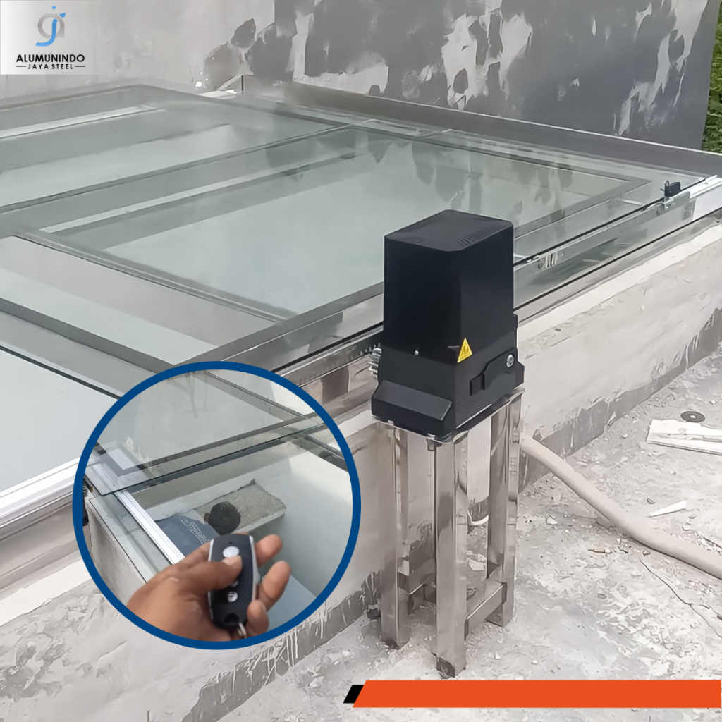 KANOPI STAINLESS SUS 304 SLIDING OTOMATIS CUSTOM