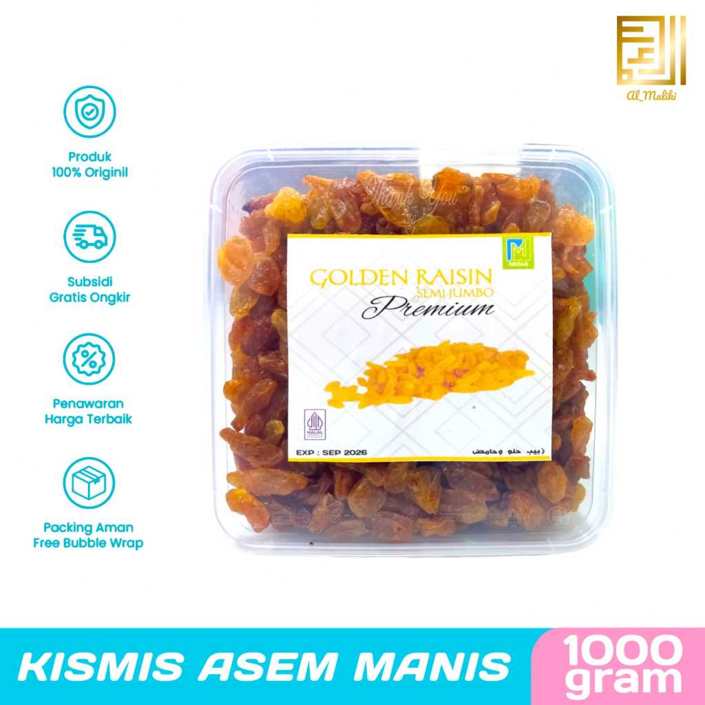 

Kismis Arab Asem Manis Jumbo 1kg I Golden Raisin Jumbo Thinwall