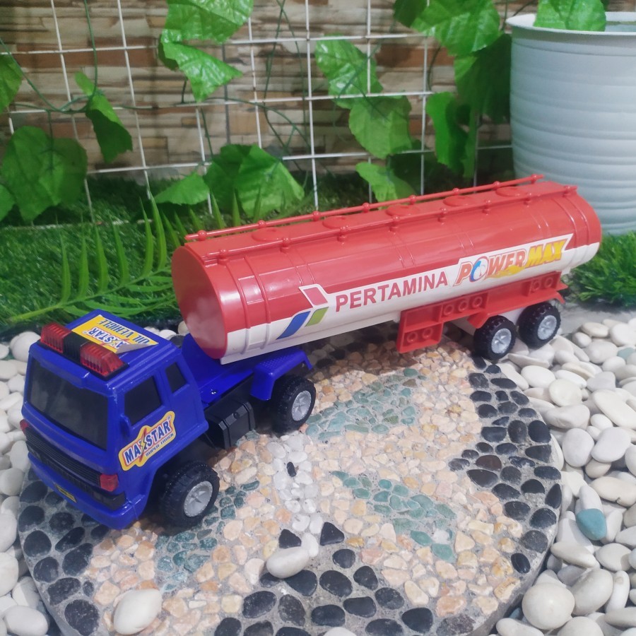 mainan mobil truk tangki pertamina anak edukatif - mainan truk tangki