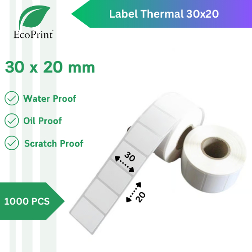 

ECOPRINT Label Barcode Thermal 30X20 MM isi 1000