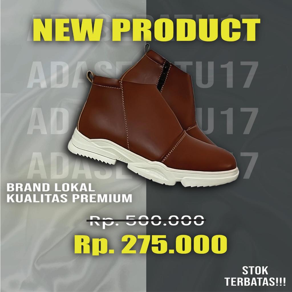 BOOTS 02- BOOTS KULIT SINTETIS ZIPPER UNTUK PRIA TERBARU