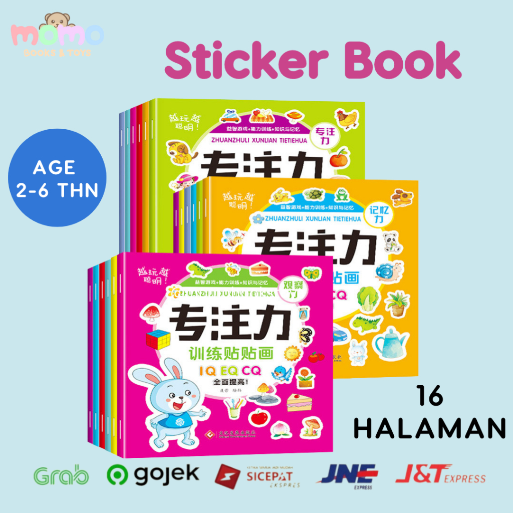 [MOMO] SB06 Sticker Book / Buku Stiker Anak TK / Buku Sticker Anak Perempuan Laki Laki | Stiker Temp