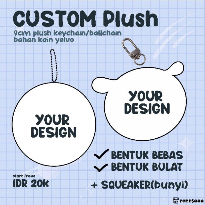 CUSTOM Plush Keychain/Ballchain bunyi[OPEN 25-30 September]