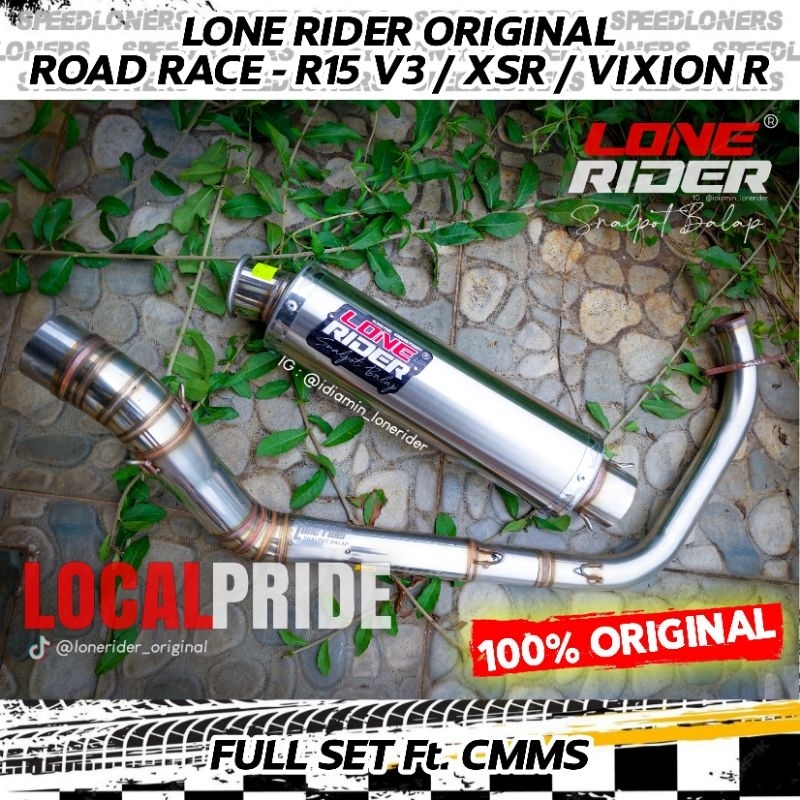 LONE RIDER ORIGINAL - Knalpot Lone Rider R15 V3 - Road Race - RR - Yamaha R15 V3 - VIXION R - XSR