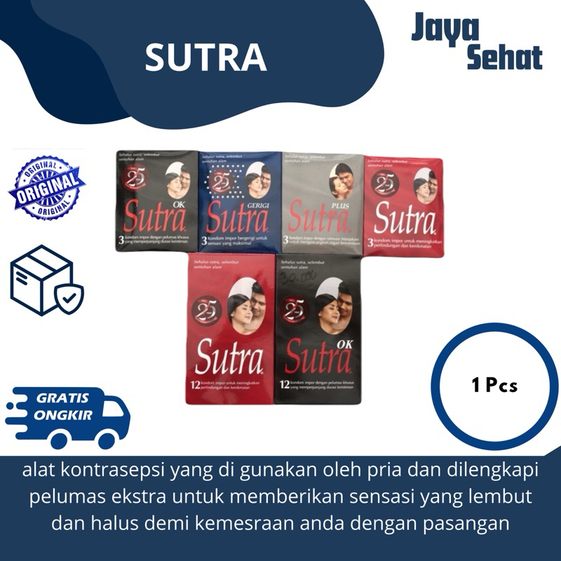 (PRIVASI TERJAGA) Kondom Sutra - Klasik Merah / Sutra OK / Sutra Plus / Gerigi - Isi 24 Pcs / 3 Pcs 