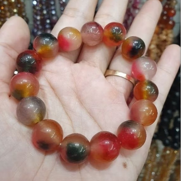 Gelang Batu Martapura Kalimantan (12mm)-banyak pilihan warna