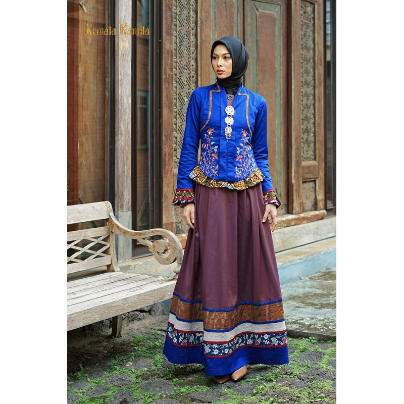 GAMIS TUNEECA T-0622008 KEMALA KAMILA /GAMIS DRESS MUSLIMAH NUANSA BATIK DESAIN KEKINIAN MODERN PREM