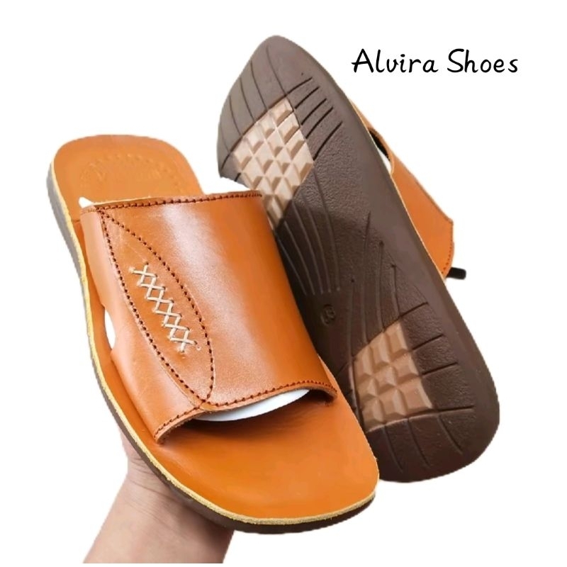 Sandal pria Kulit Sapi Asli, Sandal Santai Pria Kulit Sapi asli, Sandal Casual pria kulit sapi, Sand