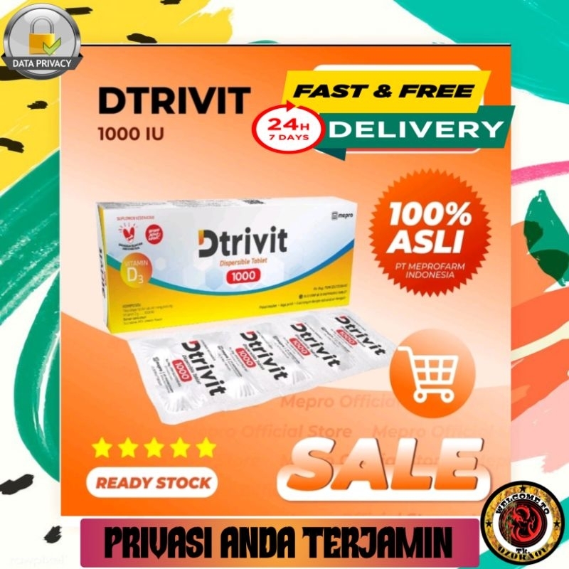 Dtrivit Vitamin D3 1000 IU Dispersible Tablet 1 Box 30 Tablet - Meningkatkan Fungsi Imun
