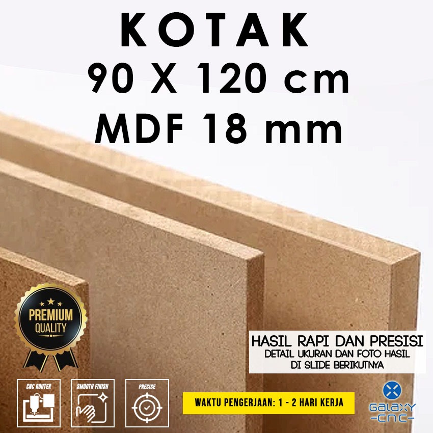 Kotak uk. 90 x 120 cm - MDF 18 mm - Papan lembaran kayu / Triplek