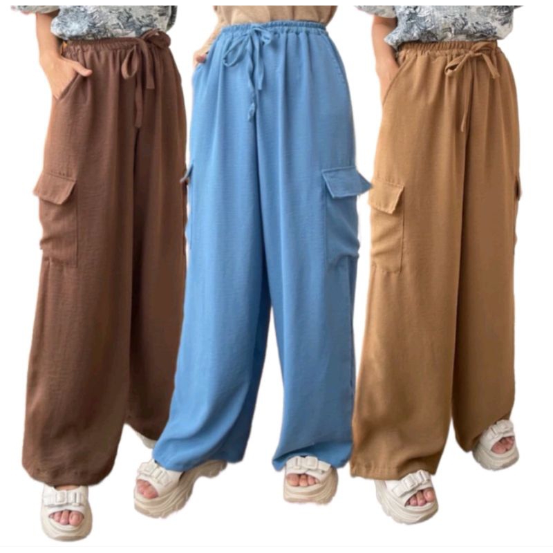 Celana crinkle jumbo/Celana crinkle wanita/celana panjang/Celana crinkle premium/kulot cargo crinkle
