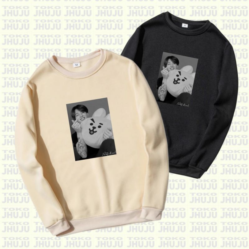 Sweater Sablon JK Bangtan Jungkook FOTO BW