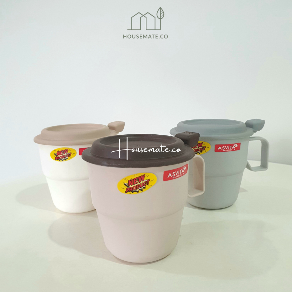 Cangkir Tutup / Mug Tutup Unik / Gelas Kopi / Gelas Tutup Americano 330ml