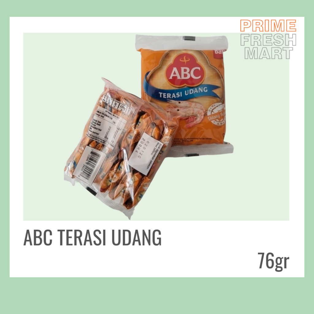 

ABC Terasi Udang Kemasan 76gr Isi 20 Pcs