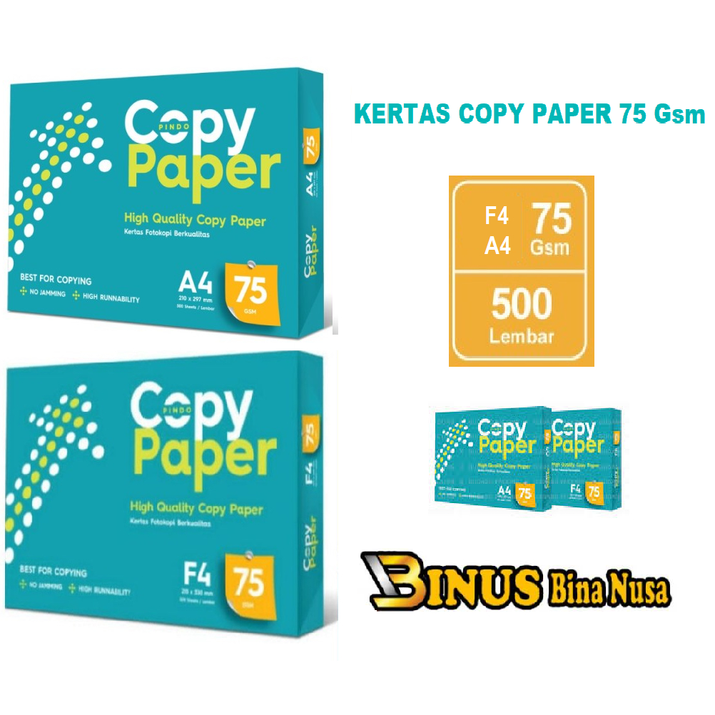 

Kertas HVS Copy Paper F4 A4 75 Gsm