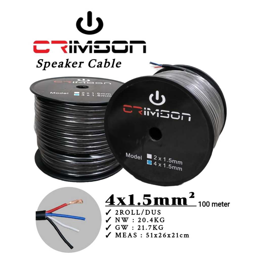 Kabel speaker 4x1,5 isi 4 Crimson harga 1meter