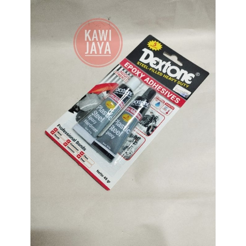 

Lem Besi Dextone 5 Menit / Lem Besi 2 komponen / Lem besi Hitam Putih / epoxy Adhesive