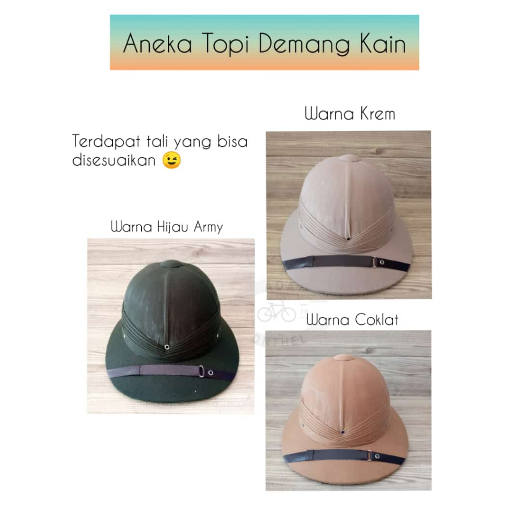 TOPI ONTHEL - TOPI POLKA - TOPI KLASIK ERA KOLONIAL - TOPI KAIN TERMURAH