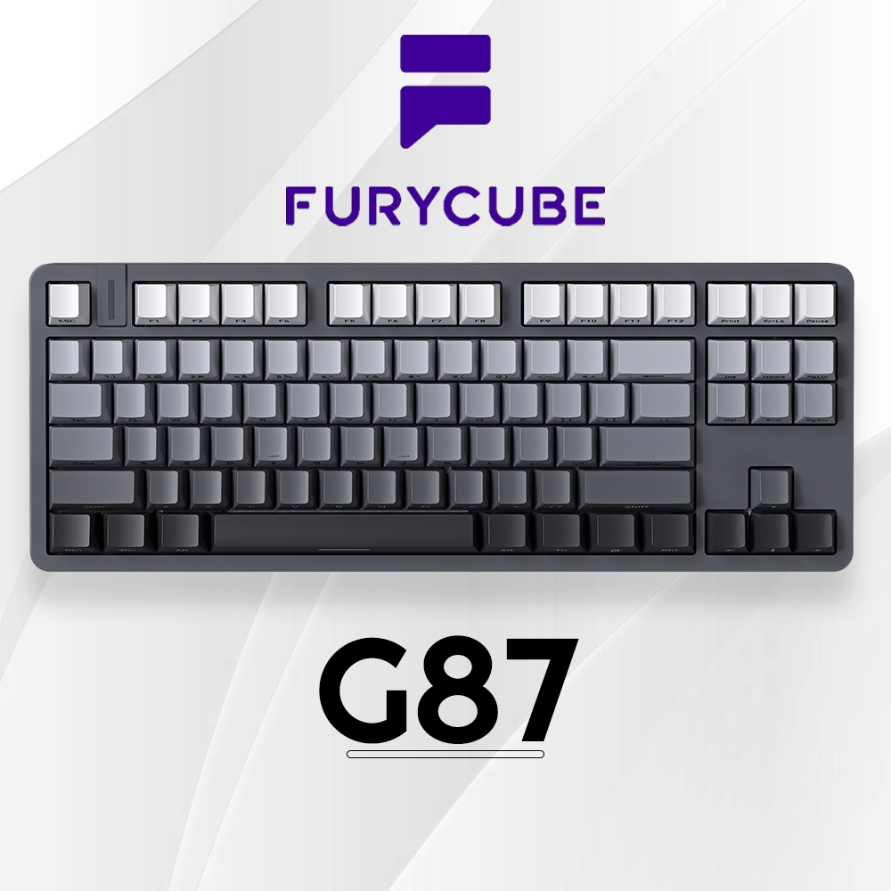 FURYCUBE G87 Gaming Keyboard South Facing Gasket Structure Wired White Light Mechanical Keyboard
