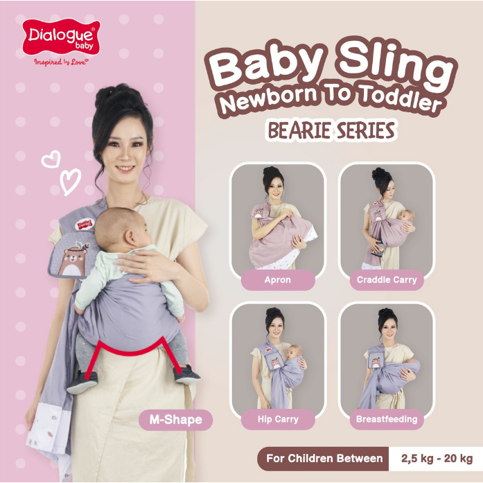 Sling Newborn To Toddler Bearie Series - DGG4318 Dialogue Baby