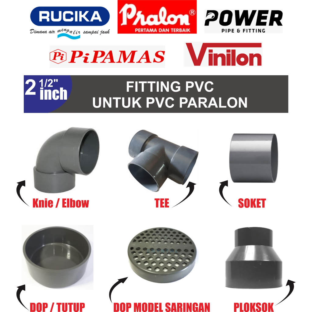 FITTING PIPA PARALON 2 1/2 INCH ANEKA FITTING PVC 2,5 INCH