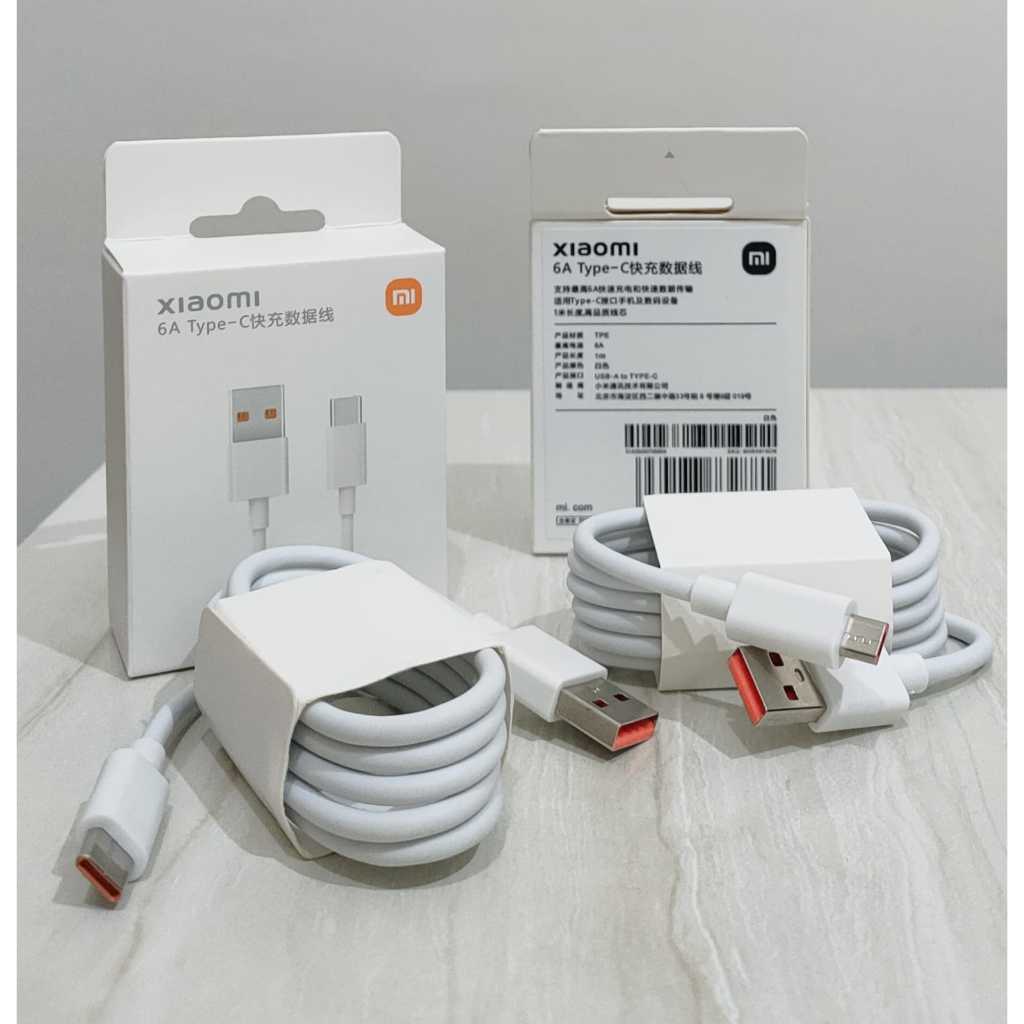 KABEL DATA FAST CHARGING ORI XIAOMI 6A PANJANG 1M