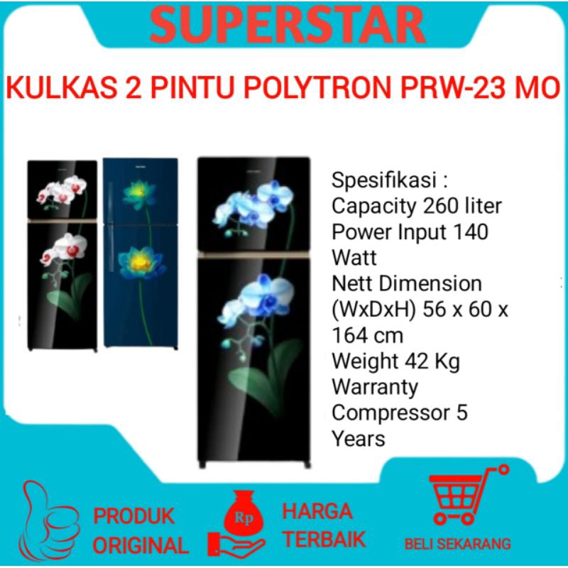 Kulkas Polytron Prw-23MO Kulkas 2 Pintu Polytron