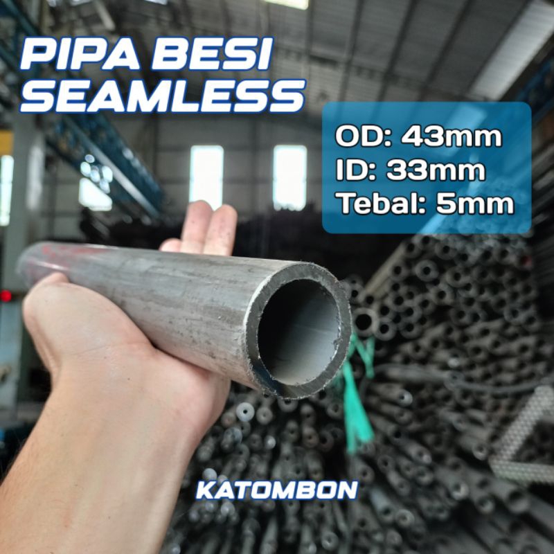 pipa besi od 43mm id 33mm tebal 5mm panjang 20cm