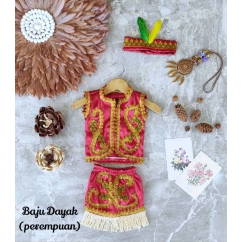 Kostum Dayak / Baju Dayak / Baju Adat Kalimantan / Baju Dayak Anak Laki Laki / Baju Dayak Anak Perem