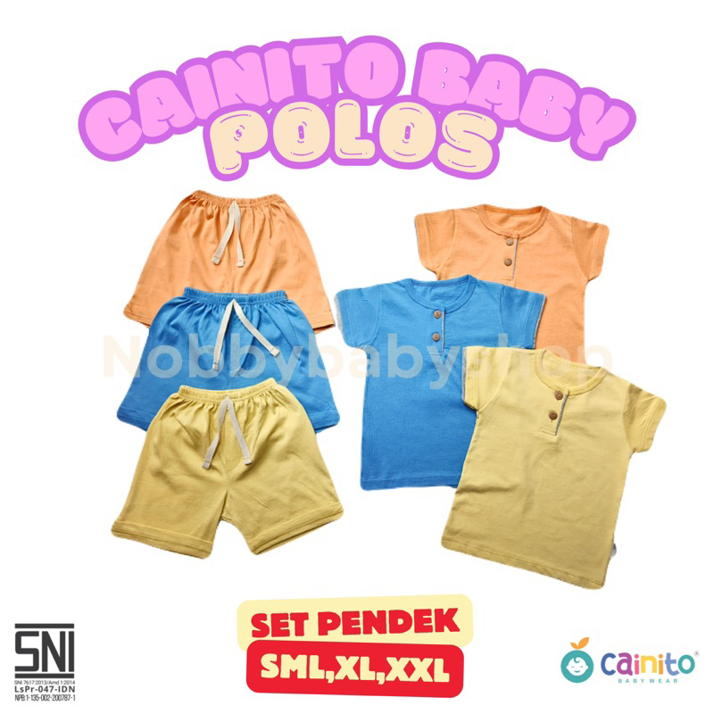 CAINITO BABY WEAR - Ew Polos - Setelan Oblong Pendek Celana Pendek Kancing Dada Size SML XL XXL