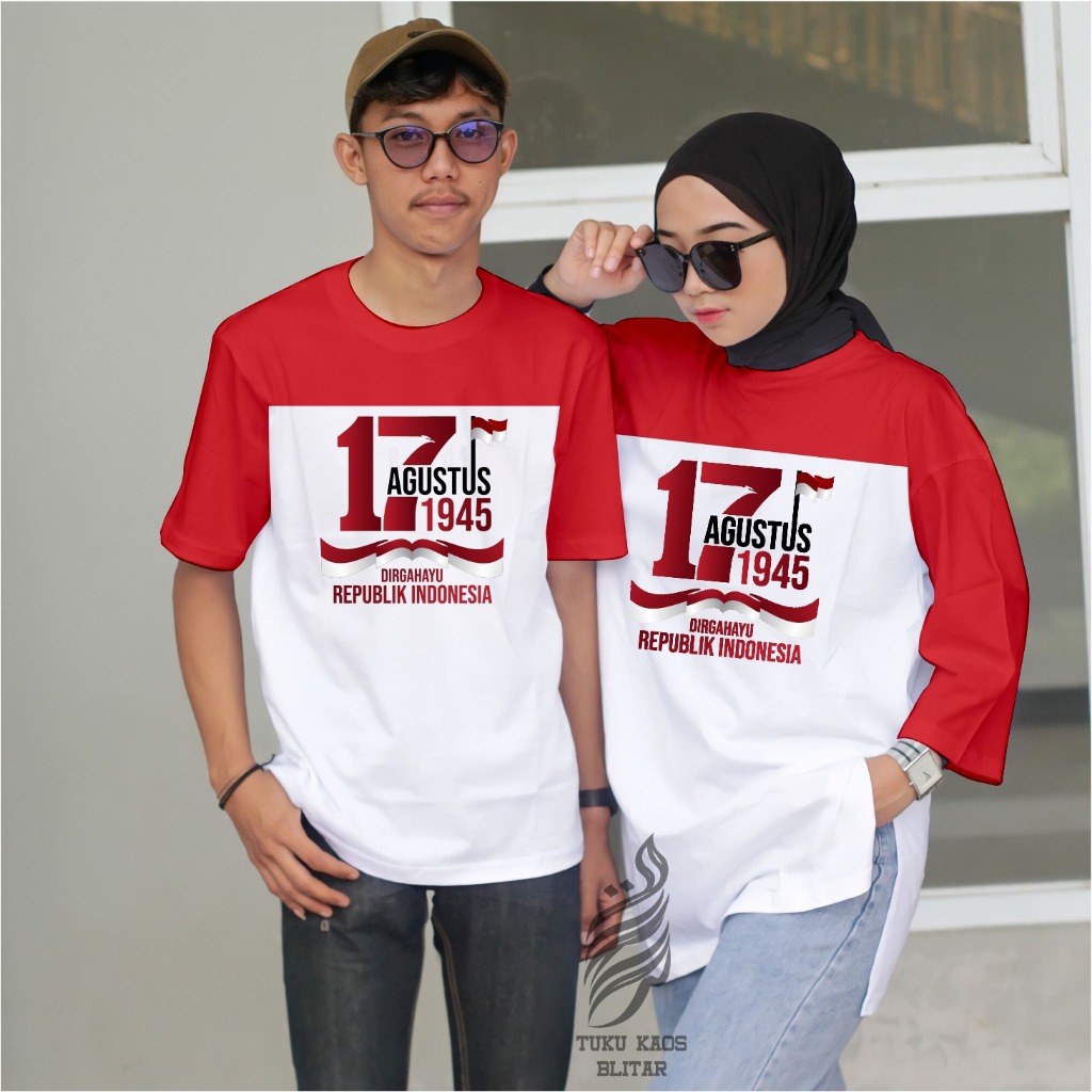 Kaos Big Size Baju KEMERDEKAAN Lengan Panjang Dan Lengan Pendek Dewasa Cewek Cowok Tshirt Polos Kaos