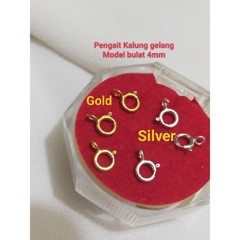 Pengait Bulat Kalung/gelang Perak 925 Lapis Emas 24k