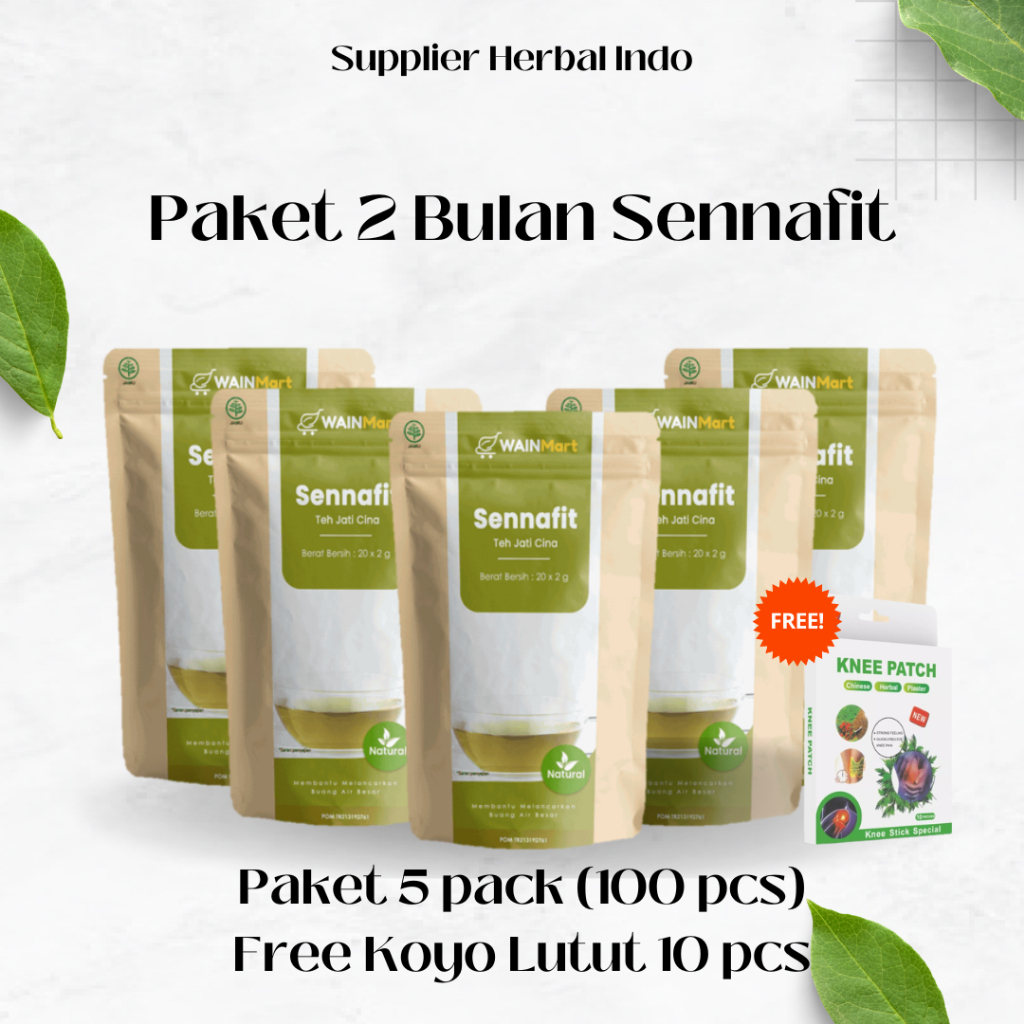 

Paket 2 Bulan (100 pcs) Sennafit Teh Organik Alami untuk Melancarkan Pencernaan