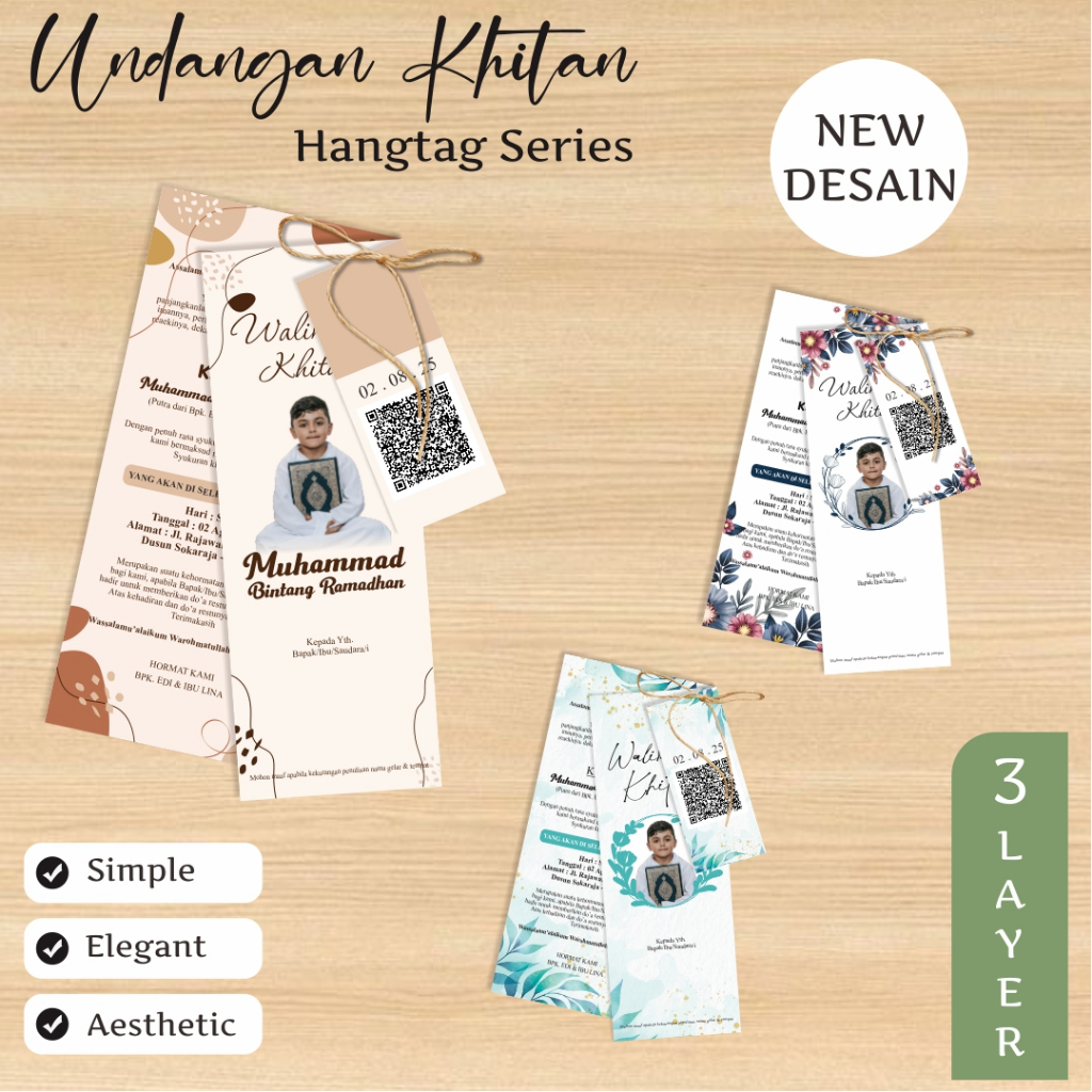Undangan Khitan Hangtag | Undangan Sunatan | Undangan hangtag Tasyakuran | Undangan Khitan Anak Anak