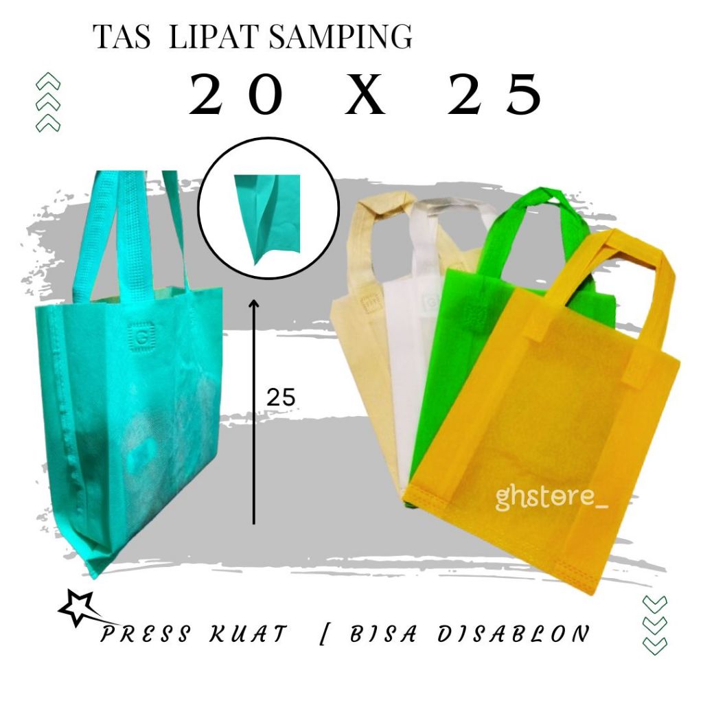 

tas Spunbond mini lipat samping 20X25