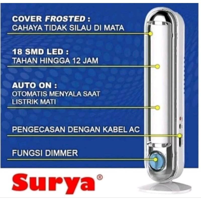 02 SQL 18 L Lampu Emergency Tahan 12 jam Lampu Cas Darurat Lampu Emergency