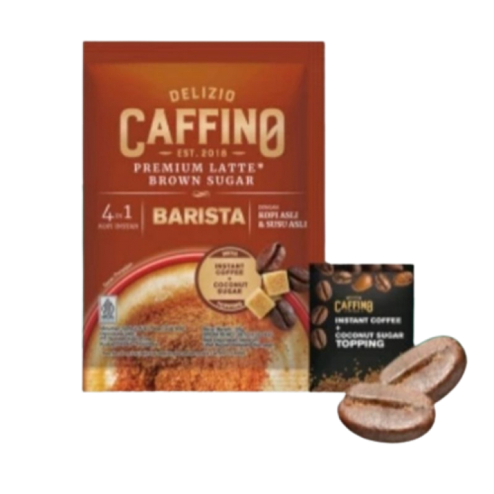 

Caffino Delizio Kopi Premium Latte Brown Sugar Barista 25G 1 Renceng Isi 10 Sachet