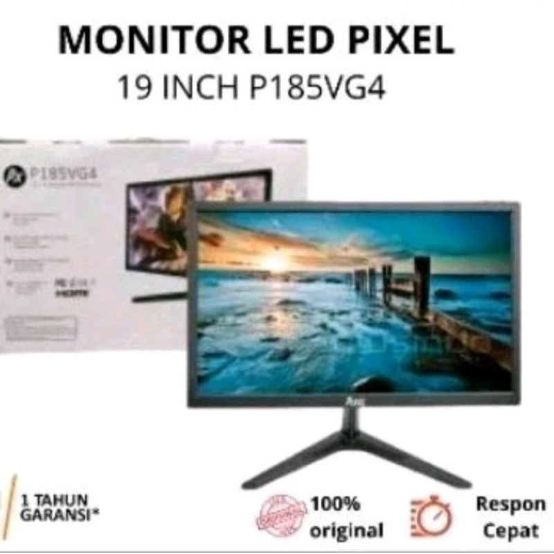 MONITOR LCD 19 INCH MURAH HDMI + VGA BARANG BARU GARANSI 1 TAHUN