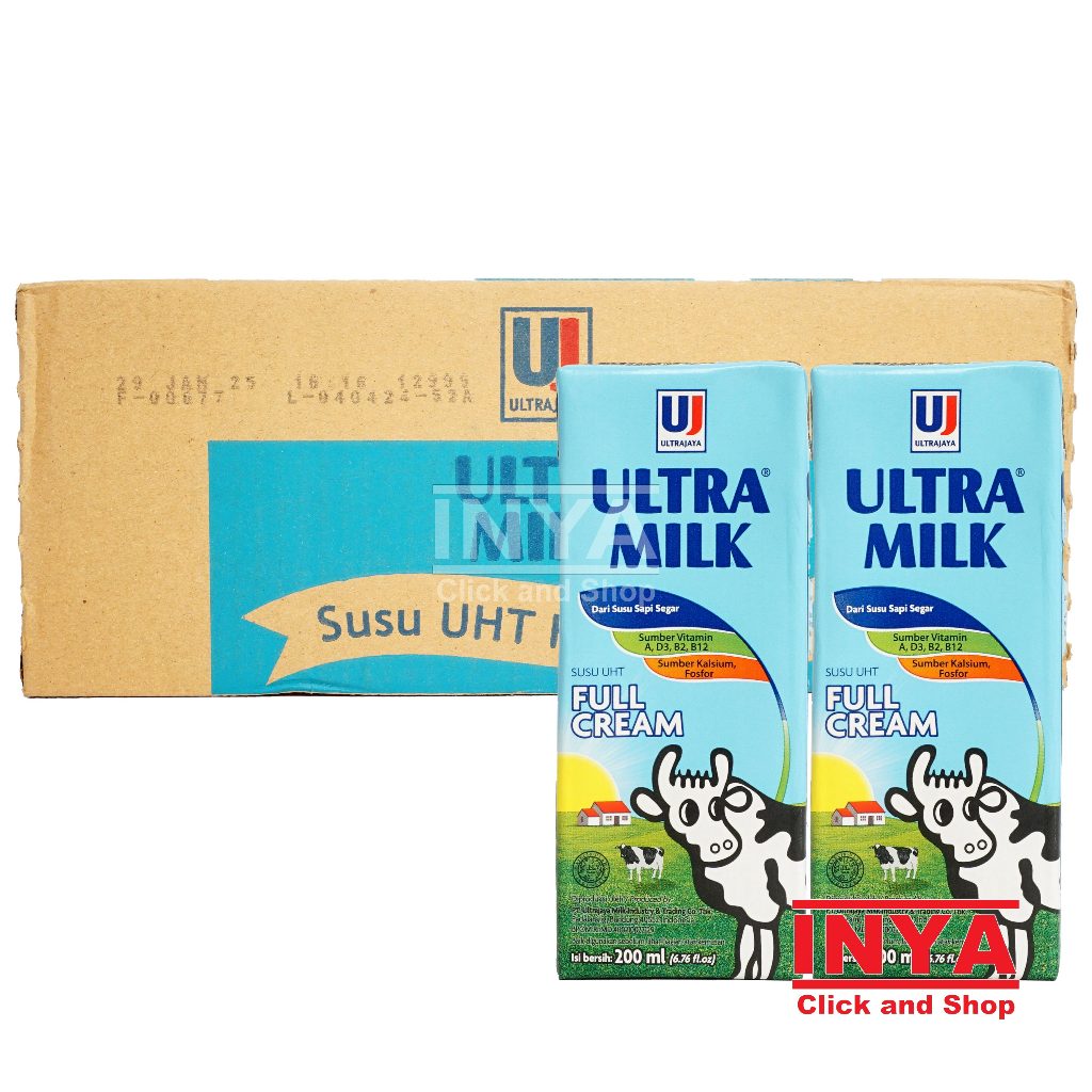 

Ultra Milk Susu UHT Full Cream 24x200ml BOX - Susu Kemasan - Milk Drink