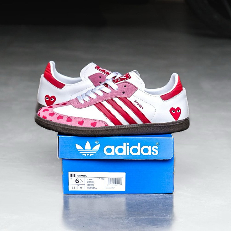 Sepatu ADIDAS SAMBA OG X CDG WHITE RED WOMAN’S