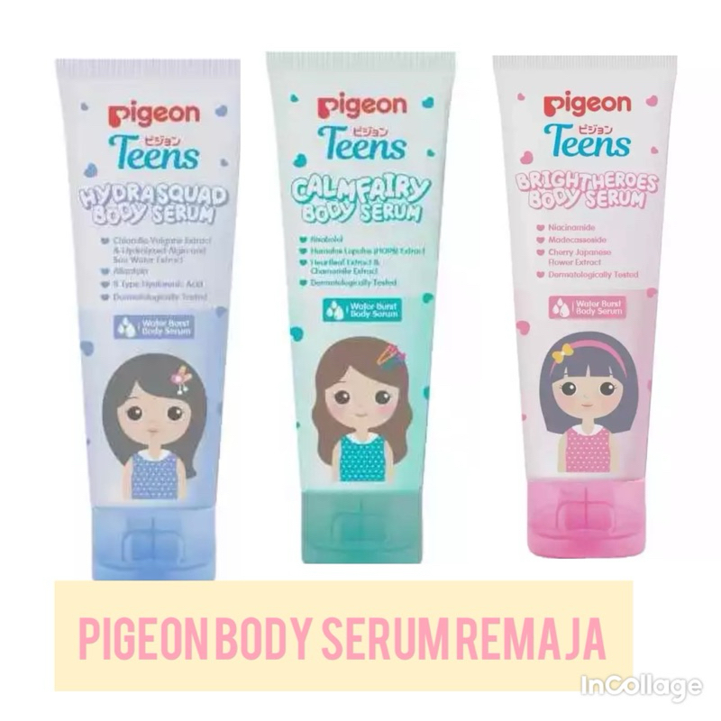 Pigeon Teens Body Serum 100Ml Remaja Lotion Badan Memutihkan Melembabkan Menutrisi Kenyal Kulit Anak
