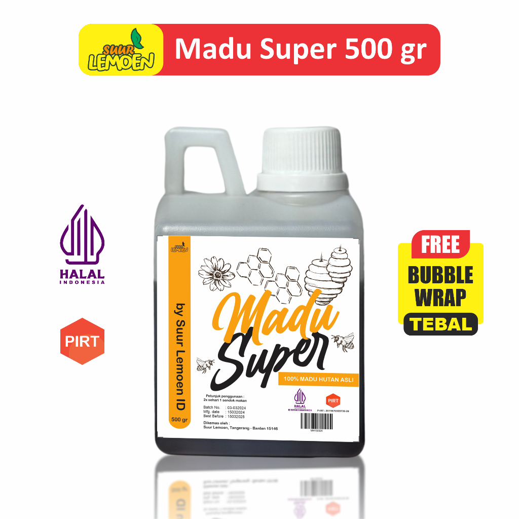 

Suur Lemoen Madu Murni / Madu Hutan / Madu Gholiban 500 gram Asli