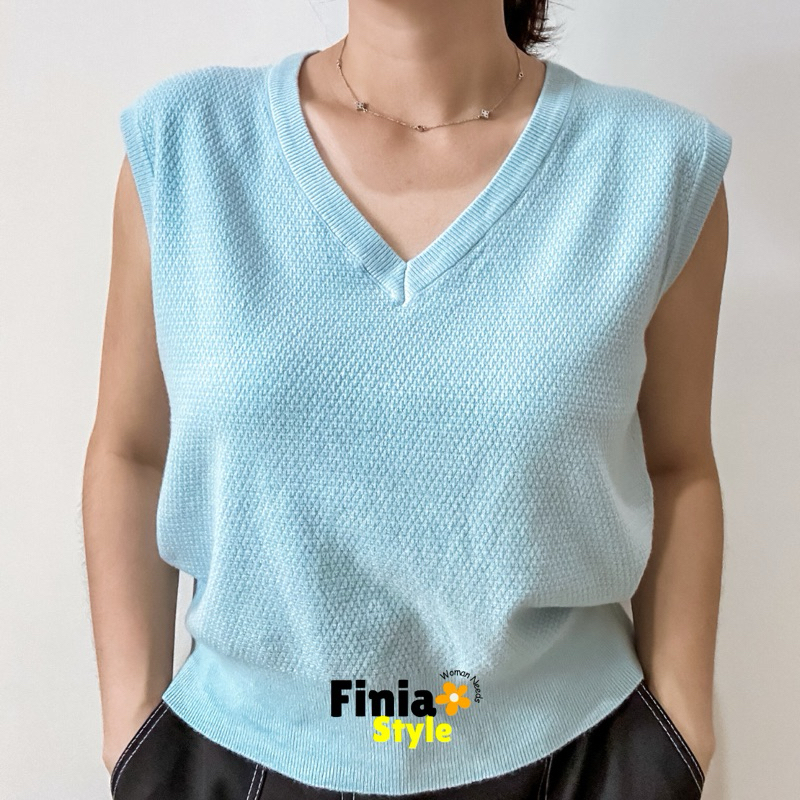 [BKK]-FINIA STYLE - ONE.K - KOREAN VEST - VEST CEWEK - BOLERO - ROMPI - VEST RAJUT - KOREAN TOP