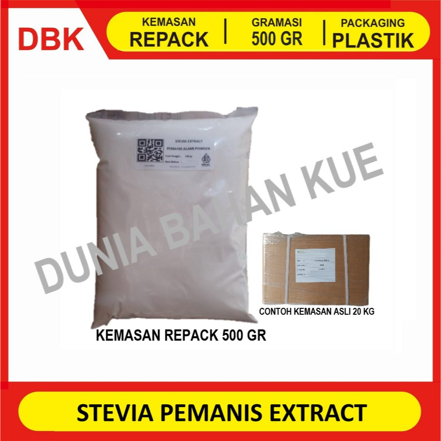 

STEVIA EXTRACT POWDER - REPACK 500 GR / PEMANIS ALAMI